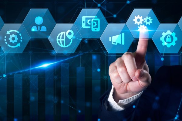 Pantalla con flujos de trabajo automatizados en una herramienta de marketing automation.