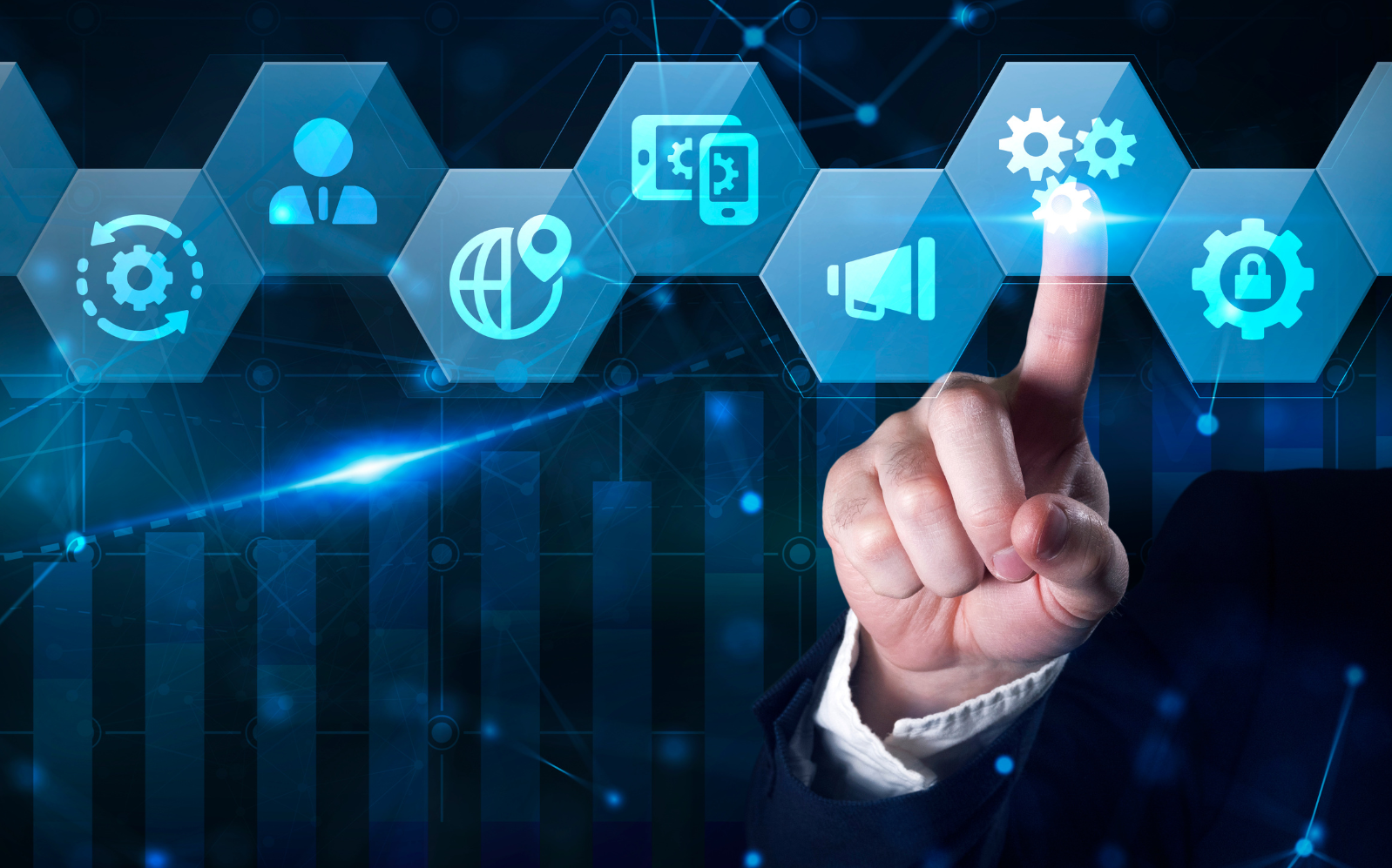 Pantalla con flujos de trabajo automatizados en una herramienta de marketing automation.