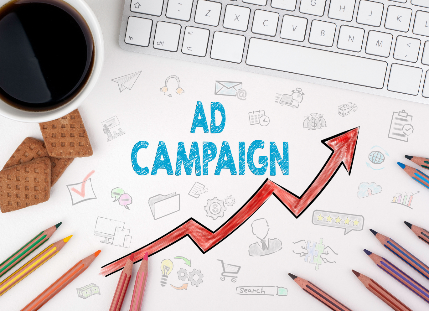 Pantalla mostrando gráficos y métricas de una campaña optimizada de Google Ads.