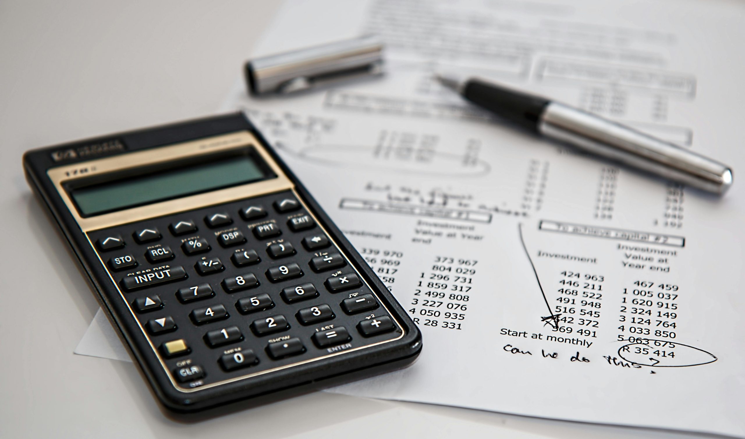 calculadora y papel